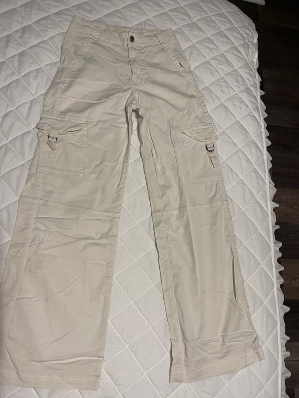 American Eagle Outfitters Beige Wide Leg Cargo Pants